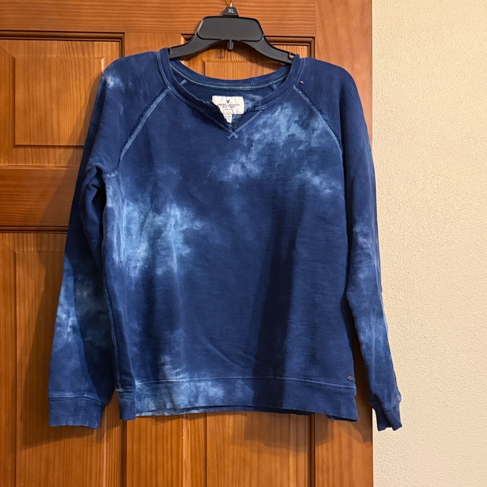 Size XL Blue Tie-Dye Sweatshirt from American Eagle.